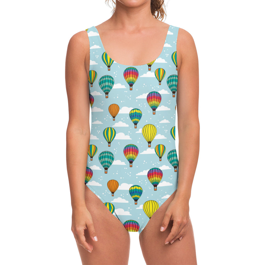 Colorful Air Balloon Pattern Print One Piece Swimsuit