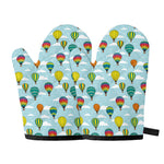 Colorful Air Balloon Pattern Print Oven Mitts