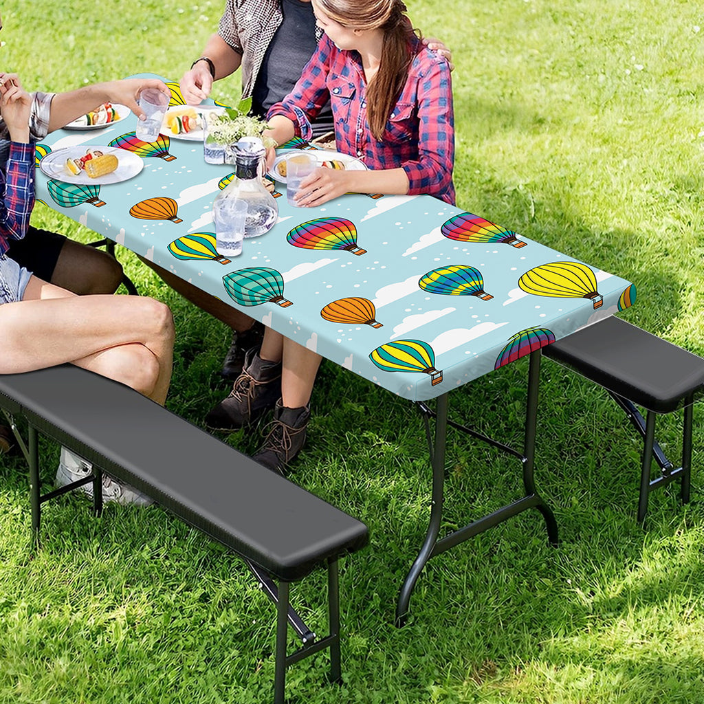Colorful Air Balloon Pattern Print Picnic Table Cover