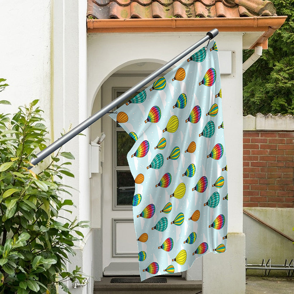 Colorful Air Balloon Pattern Print Polyester Flag