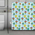 Colorful Air Balloon Pattern Print Polyester Shower Curtain