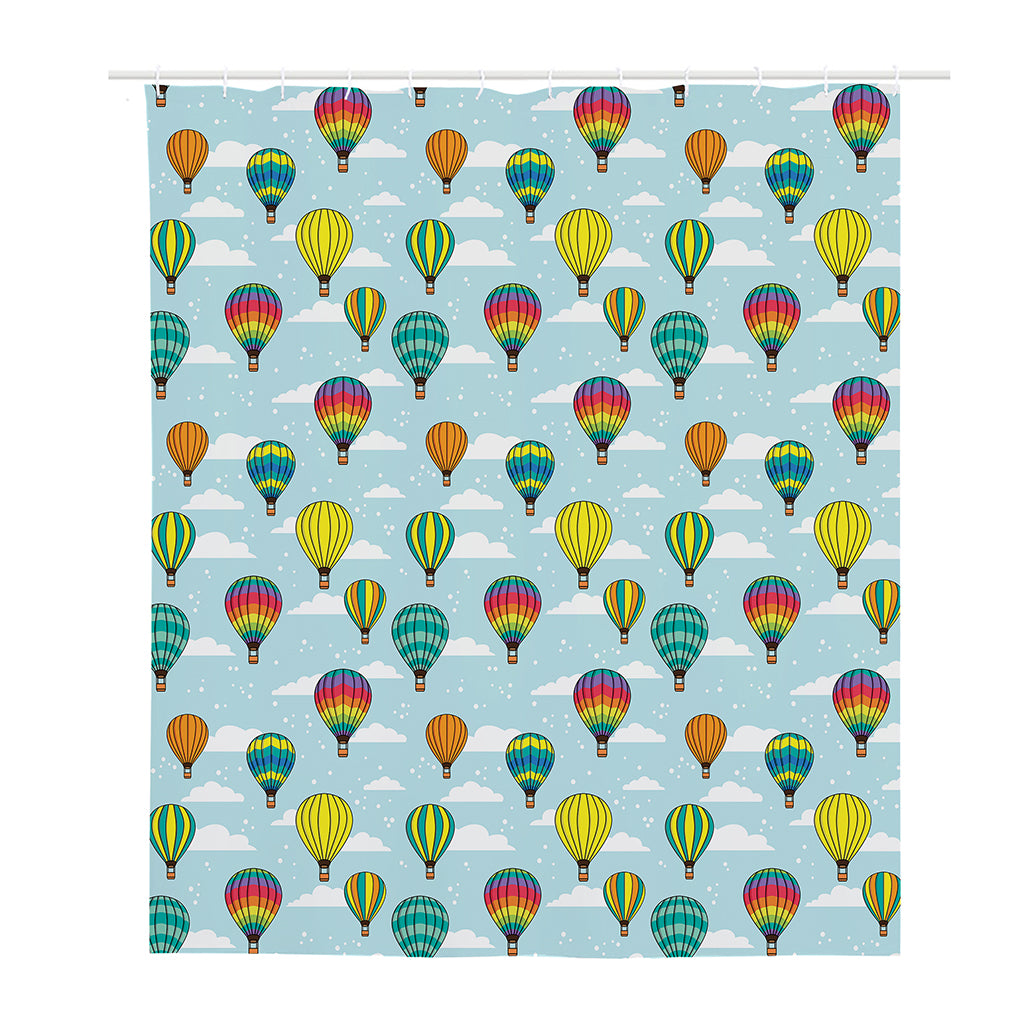 Colorful Air Balloon Pattern Print Polyester Shower Curtain