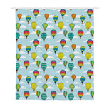 Colorful Air Balloon Pattern Print Polyester Shower Curtain