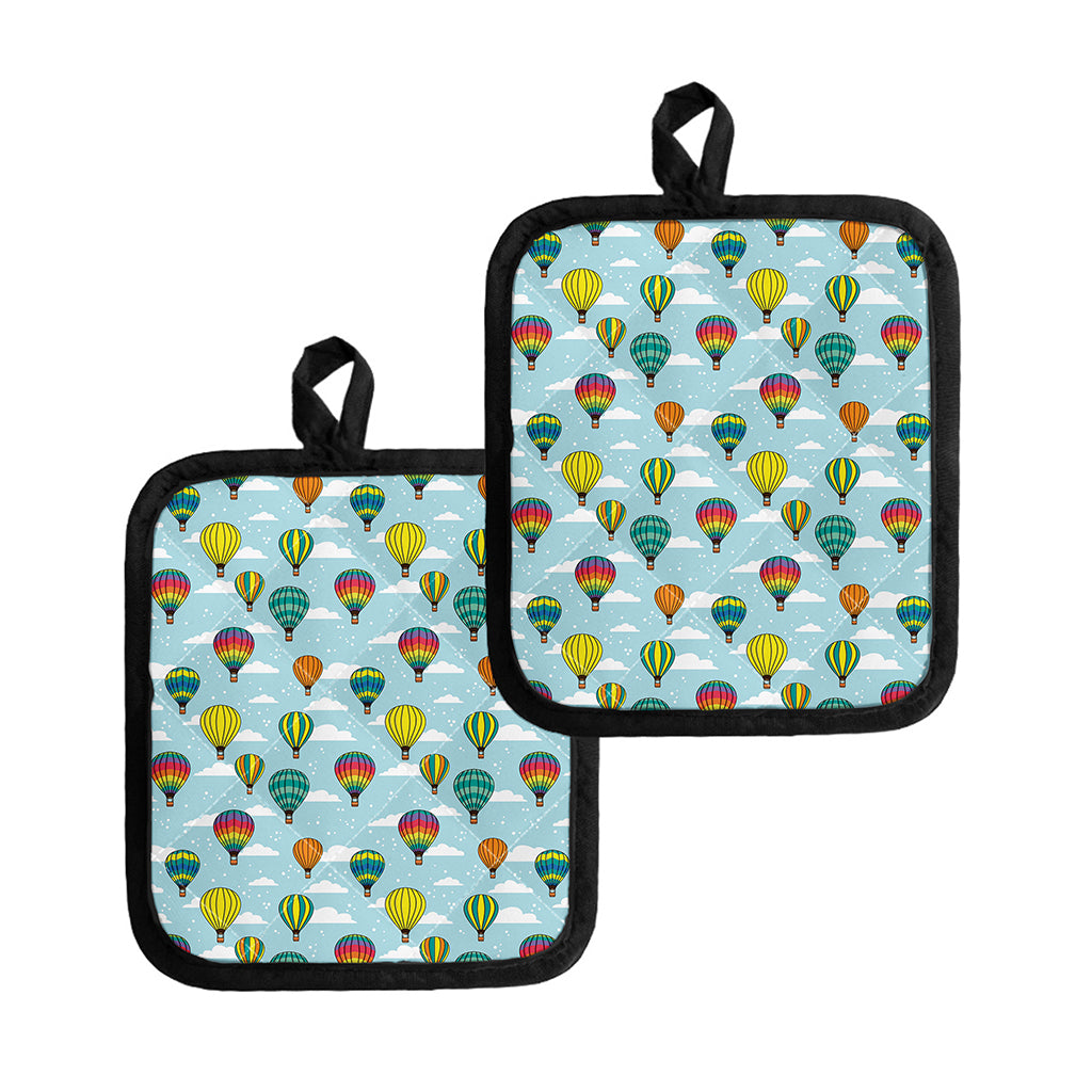 Colorful Air Balloon Pattern Print Pot Holders