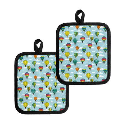 Colorful Air Balloon Pattern Print Pot Holders