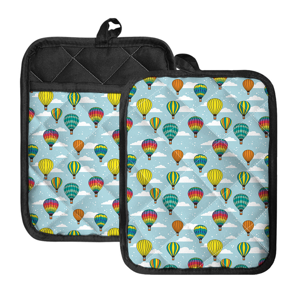 Colorful Air Balloon Pattern Print Pot Holders With Pocket