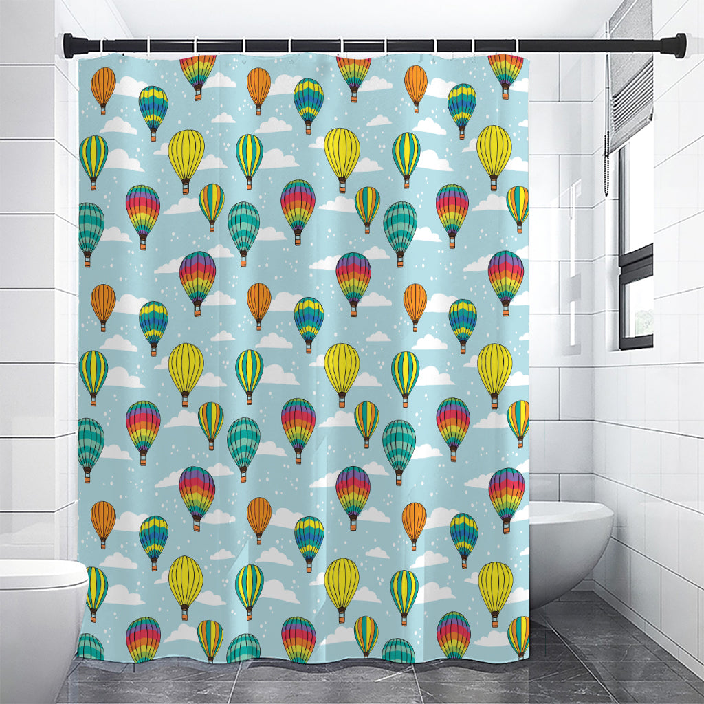 Colorful Air Balloon Pattern Print Premium Shower Curtain