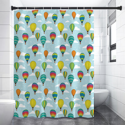 Colorful Air Balloon Pattern Print Premium Shower Curtain