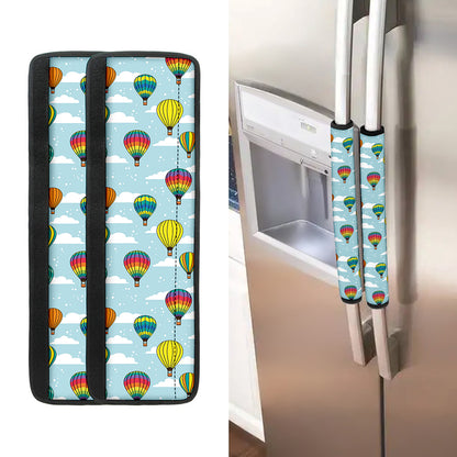 Colorful Air Balloon Pattern Print Refrigerator Handle Covers
