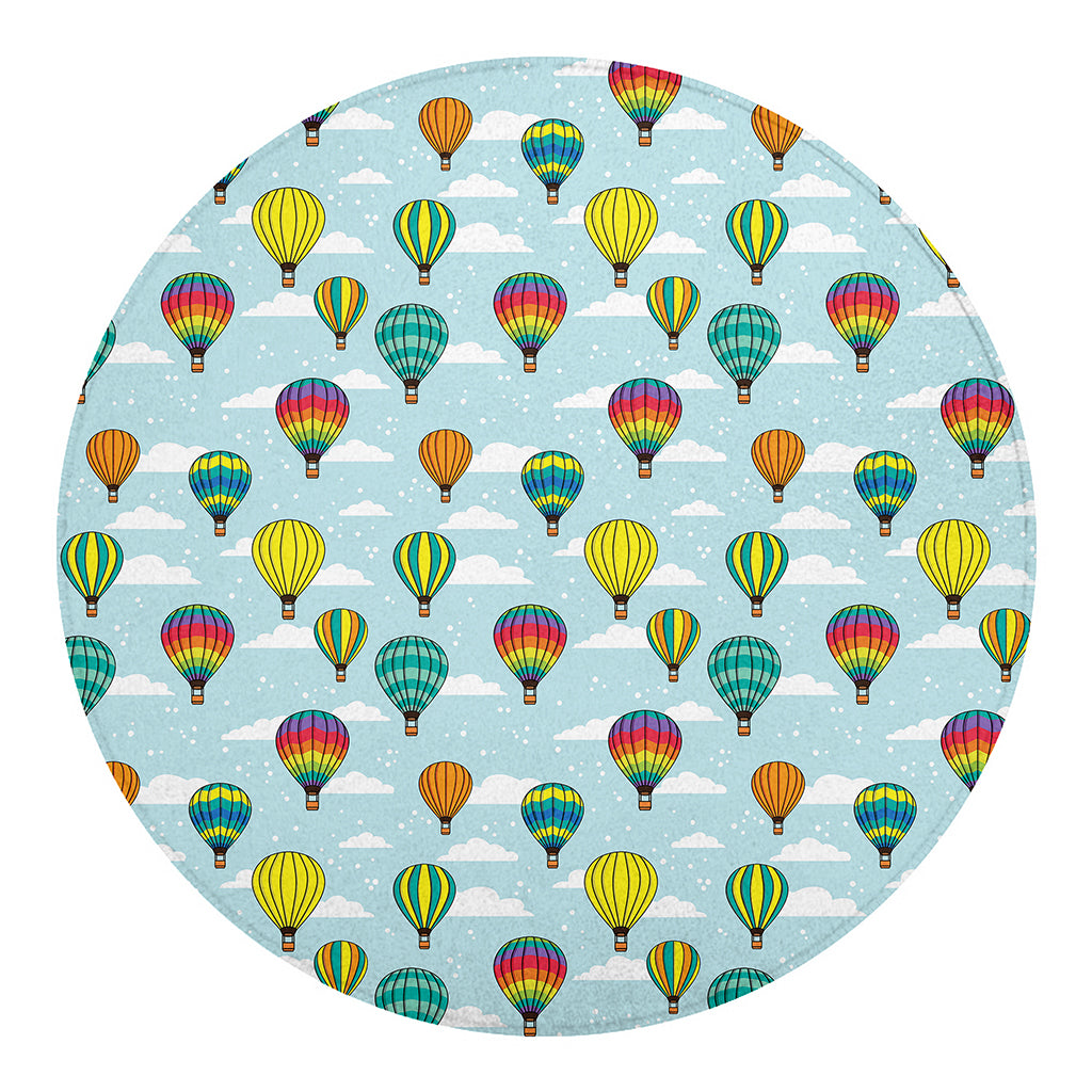 Colorful Air Balloon Pattern Print Round Blanket