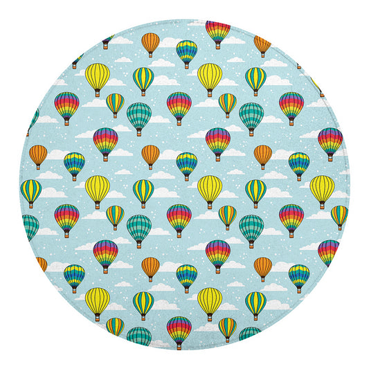 Colorful Air Balloon Pattern Print Round Blanket