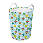 Colorful Air Balloon Pattern Print Round Laundry Basket
