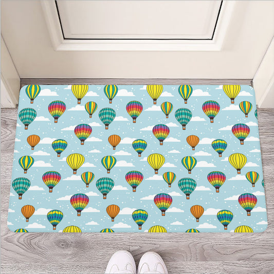 Colorful Air Balloon Pattern Print Rubber Doormat