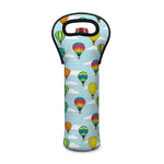 Colorful Air Balloon Pattern Print Single Neoprene Wine Tote