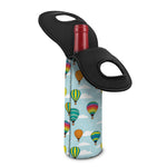 Colorful Air Balloon Pattern Print Single Neoprene Wine Tote