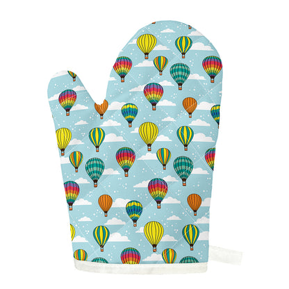 Colorful Air Balloon Pattern Print Single Oven Mitt