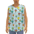 Colorful Air Balloon Pattern Print Sleeveless Baseball Jersey