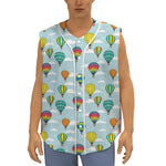 Colorful Air Balloon Pattern Print Sleeveless Baseball Jersey