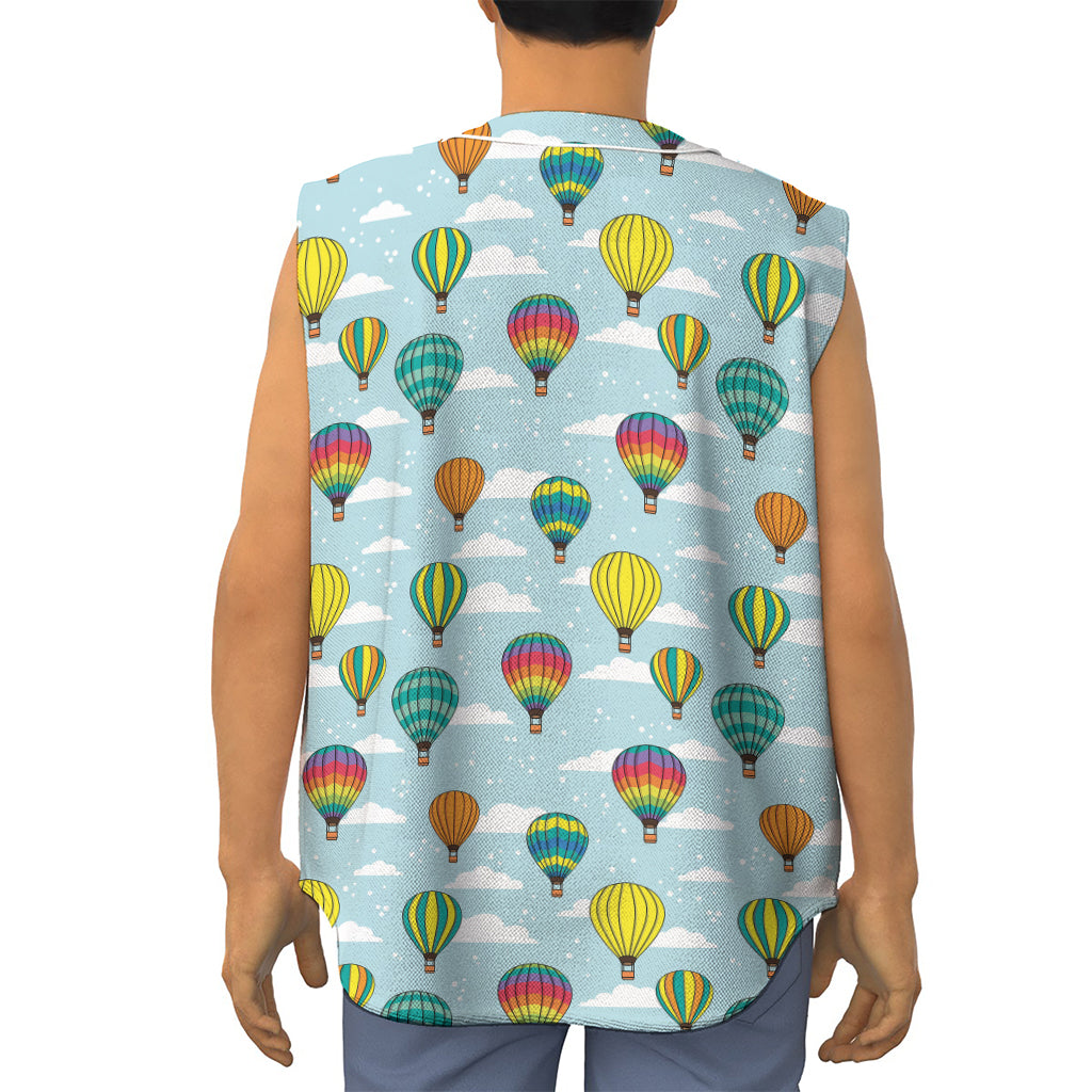 Colorful Air Balloon Pattern Print Sleeveless Baseball Jersey