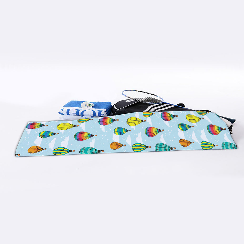 Colorful Air Balloon Pattern Print Sports Towel