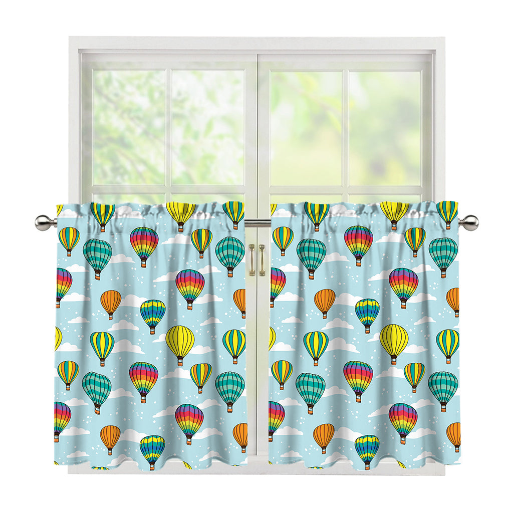 Colorful Air Balloon Pattern Print Tier Curtains