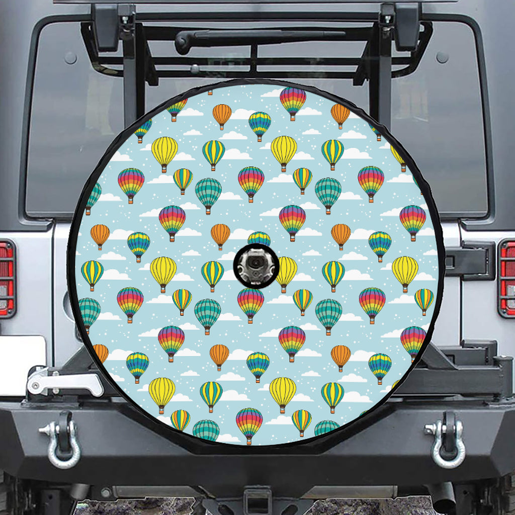 Colorful Air Balloon Pattern Print Tire Cover With Camera Hole