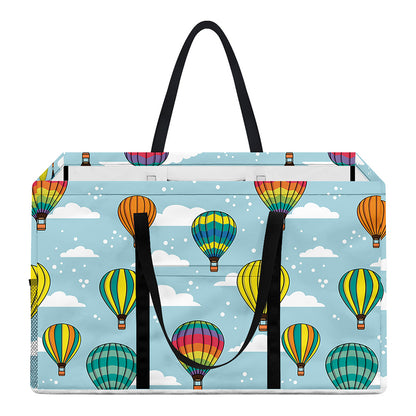 Colorful Air Balloon Pattern Print Utility Tote Bag
