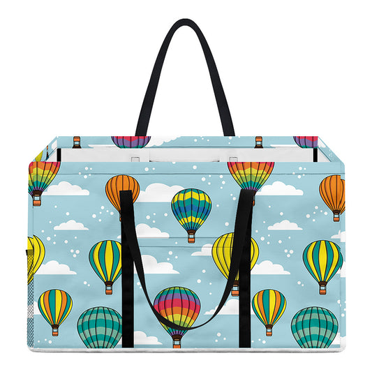 Colorful Air Balloon Pattern Print Utility Tote Bag