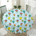 Colorful Air Balloon Pattern Print Waterproof Round Tablecloth