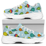 Colorful Air Balloon Pattern Print White Chunky Shoes