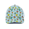 Colorful Air Balloon Pattern Print White Mesh Trucker Hat
