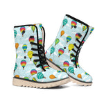 Colorful Air Balloon Pattern Print Winter Boots