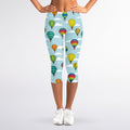 Colorful Air Balloon Pattern Print Women's Capri Leggings