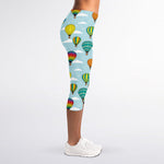 Colorful Air Balloon Pattern Print Women's Capri Leggings