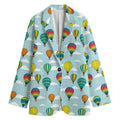 Colorful Air Balloon Pattern Print Women's Cotton Blazer