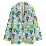 Colorful Air Balloon Pattern Print Women's Cotton Blazer