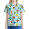 Colorful Air Balloon Pattern Print Women's Polo Shirt