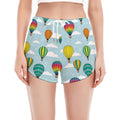 Colorful Air Balloon Pattern Print Women's Split Running Shorts
