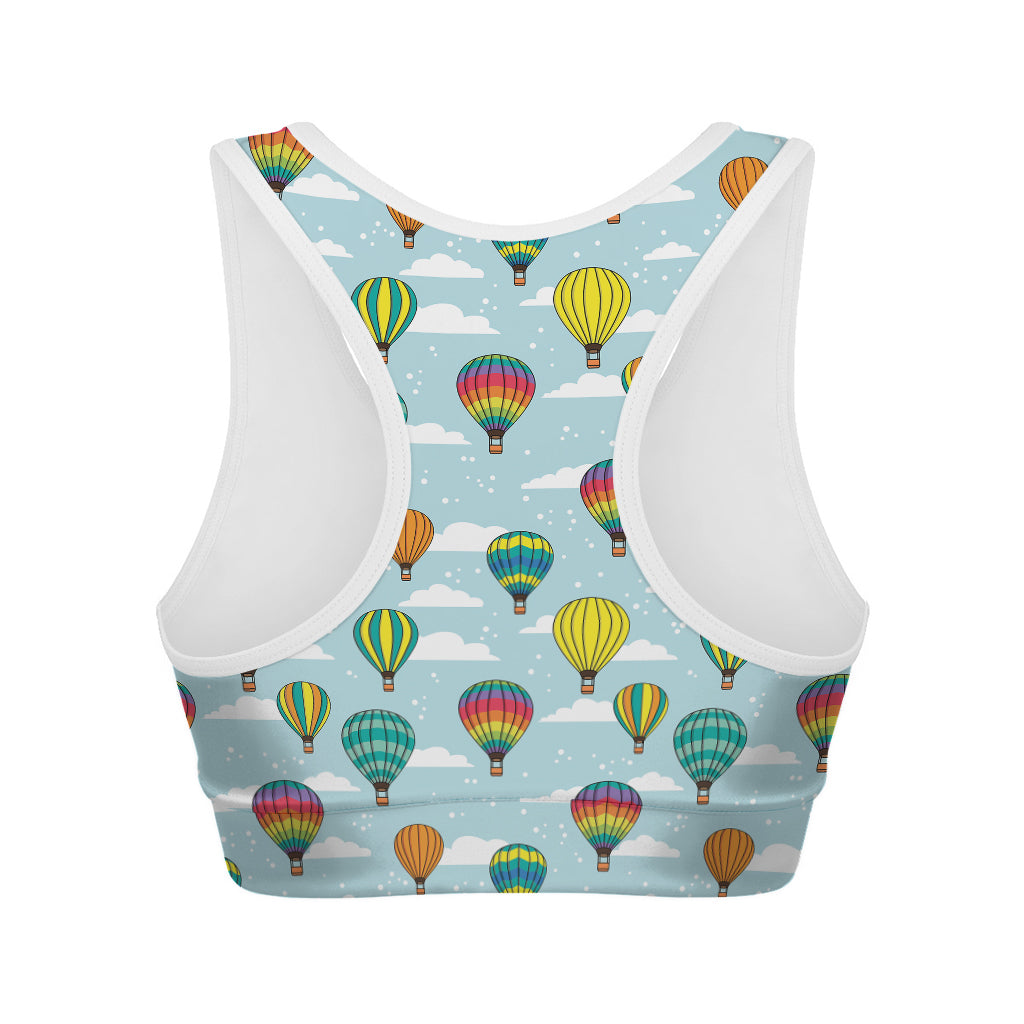 Colorful Air Balloon Pattern Print Women's Sports Bra