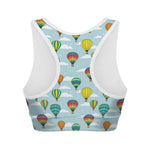 Colorful Air Balloon Pattern Print Women's Sports Bra