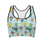Colorful Air Balloon Pattern Print Women's Sports Bra