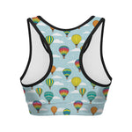 Colorful Air Balloon Pattern Print Women's Sports Bra