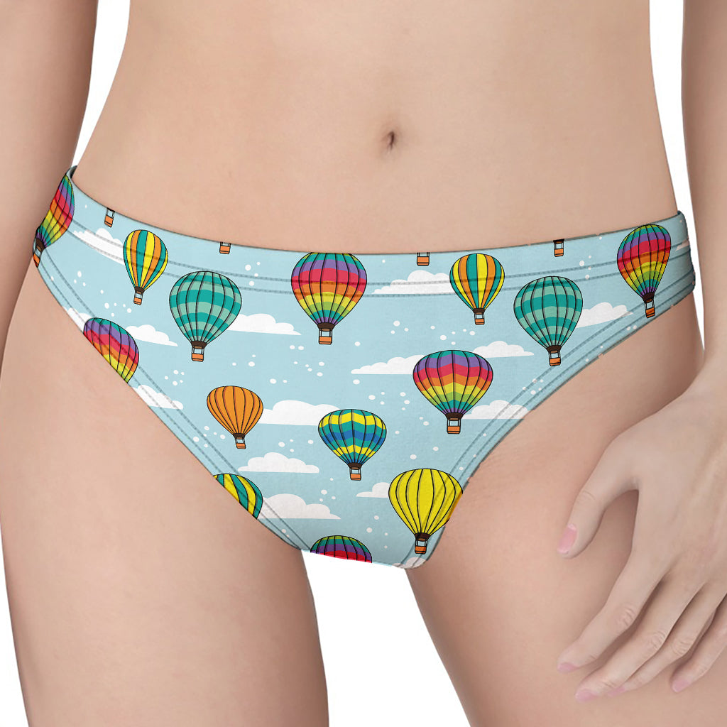 Colorful Air Balloon Pattern Print Women's Thong