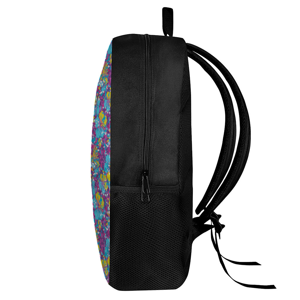 Colorful Aloha Camouflage Flower Print 17 Inch Backpack