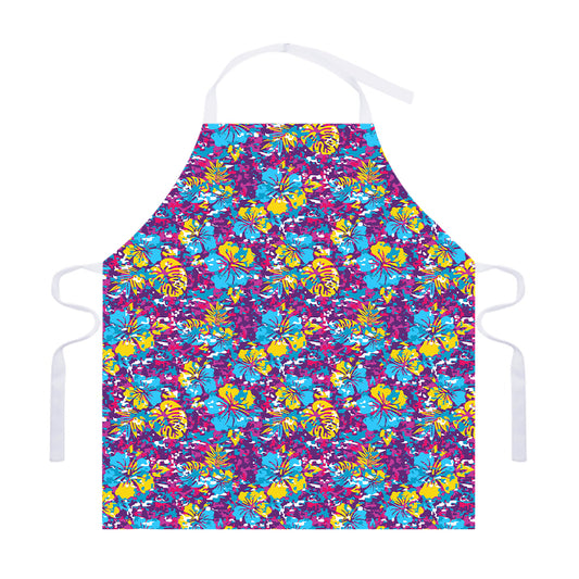 Colorful Aloha Camouflage Flower Print Adjustable Apron