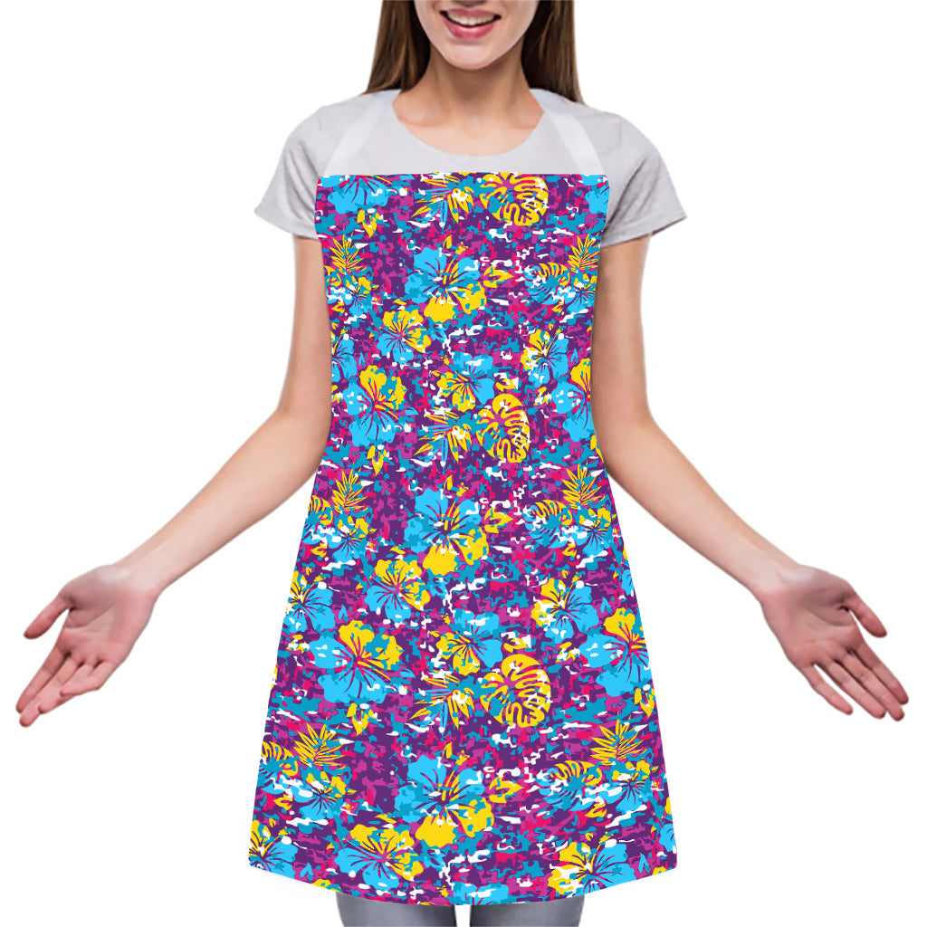 Colorful Aloha Camouflage Flower Print Adjustable Apron