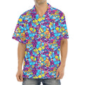 Colorful Aloha Camouflage Flower Print Aloha Shirt