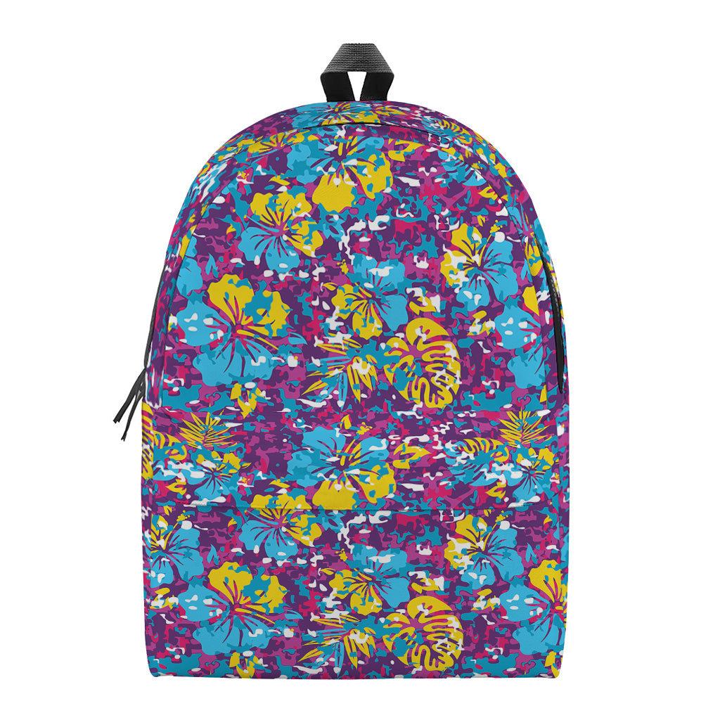 Colorful Aloha Camouflage Flower Print Backpack
