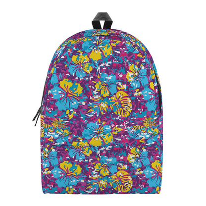 Colorful Aloha Camouflage Flower Print Backpack