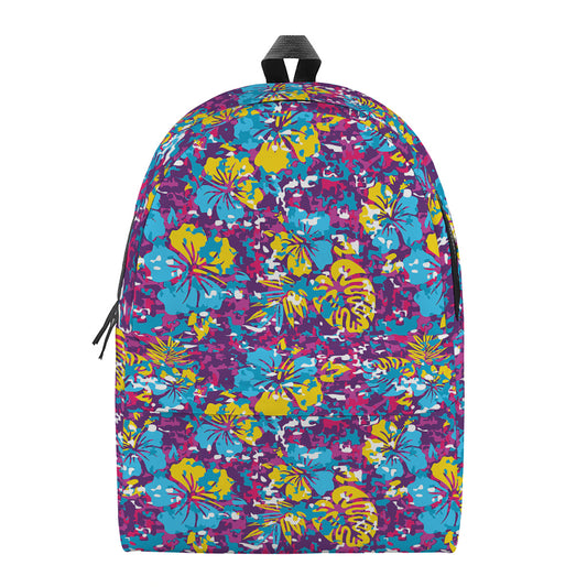 Colorful Aloha Camouflage Flower Print Backpack